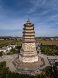内蒙古赤峰市宁城县辽中京遗址大明塔航拍