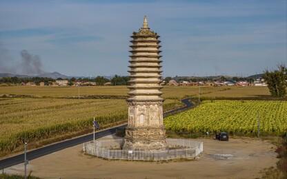 内蒙古赤峰市宁城县金代小塔航拍