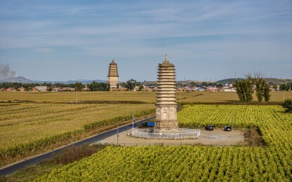 内蒙古赤峰市宁城县金代小塔航拍