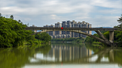 阳山县城与连江风光长曝光