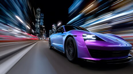 炫彩跑车夜驰都市街道