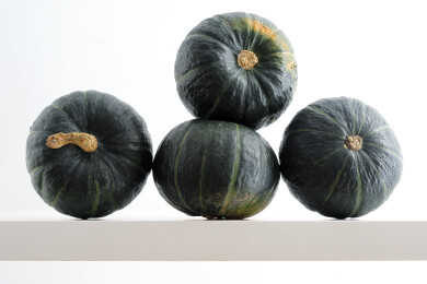 白色桌面上堆放着秋天蔬菜瓜果南瓜贝贝南瓜