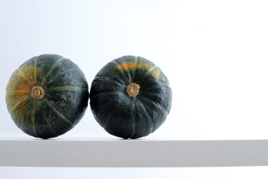 白色桌面上堆放着秋天蔬菜瓜果南瓜贝贝南瓜