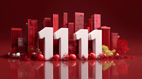 双十一购物节3D海报背景