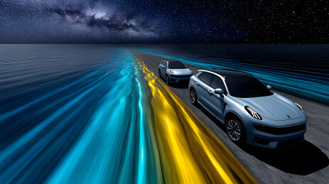 星空下双车疾驰光影赛道