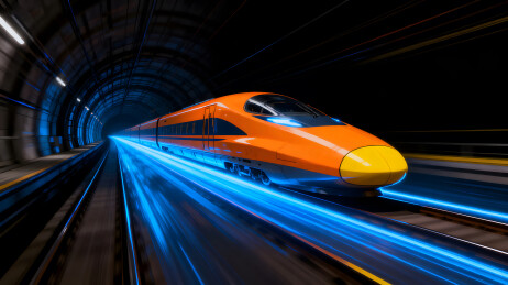高速列车驶入隧道产生速度感