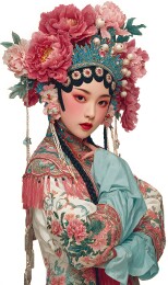 京剧旦角盛装优雅绽放