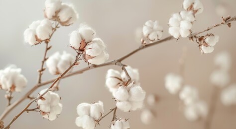 棉花枝条特写