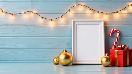 节日灯饰与圣诞礼物摆件组合