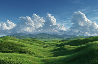 绿野青山白云蓝天