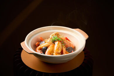 陈皮黑蒜生焗罗氏虾       