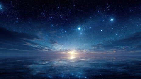 星空下的海洋夜景