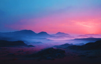 高山风景自然风光插画 