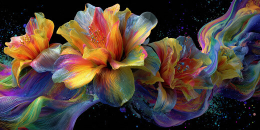 多彩抽象花卉艺术