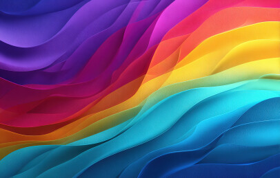 彩虹色波浪抽象图案