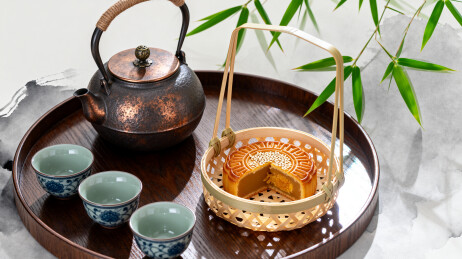 中秋茶点摆盘静物摄影