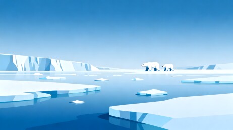 北极冰川与北极熊