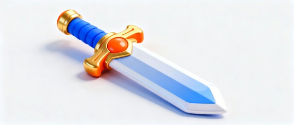 宝剑卡通装饰展示场景