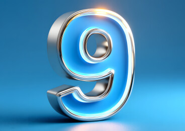 金属发光艺术字数字9