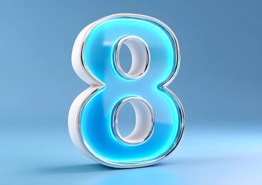 金属发光艺术字数字8