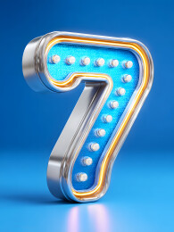 金属发光艺术字数字7