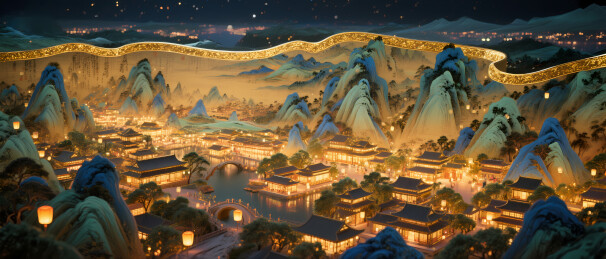 夜景山城灯火辉煌