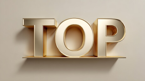 金色立体 TOP 字母图