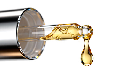 滴管里的黄金精华液背景