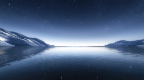 宁静的极地冰湖夜色