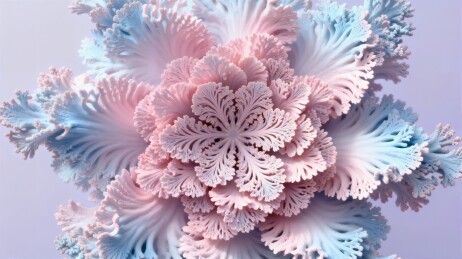 粉色蓝色抽象花朵图案