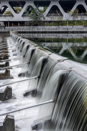 城市水坝流水景观