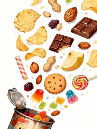 糖果与零食散落图