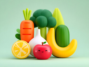 健康新鲜蔬菜立体食品插图