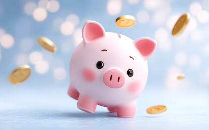 可爱的卡通小猪存钱罐