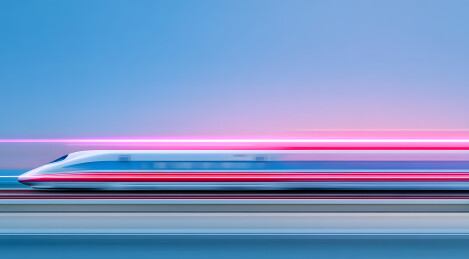 高速行驶的流线型列车