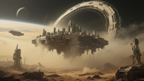 未来太空城市末日废土风海报壁纸