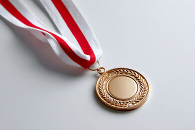 一块金色的奖牌