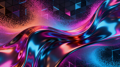 流动的霓虹抽象波浪