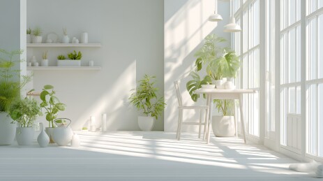明亮通风的室内绿植空间