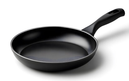 一口黑色的平底锅