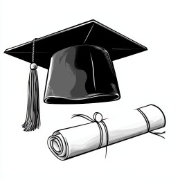 黑白学士帽与卷轴图