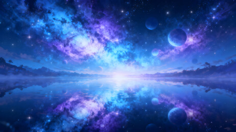 星空倒影梦幻景象