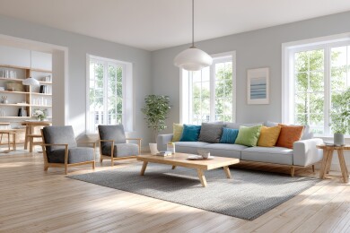 明亮通风的现代客厅