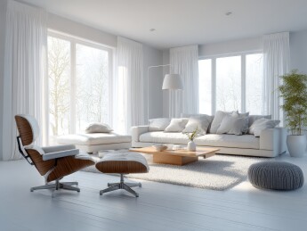 明亮通风的现代客厅