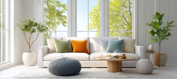 明亮通风的舒适客厅