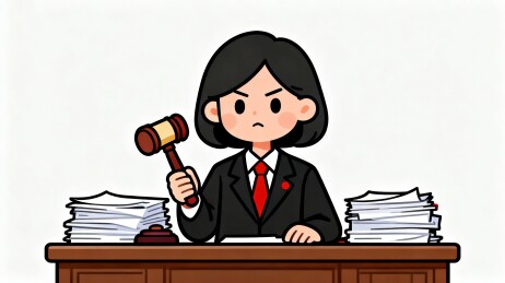 法官卡通法庭审判场景