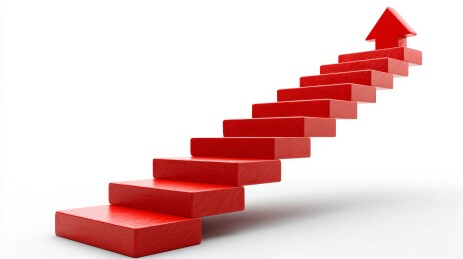 红色阶梯向上图