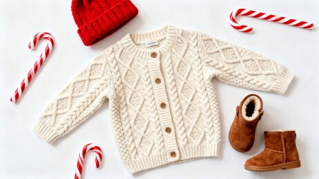 童装冬装温馨质感服饰展示背景