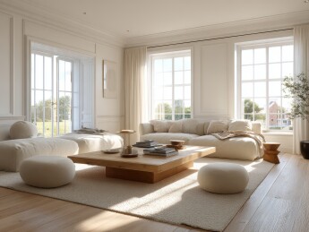 明亮通风的现代客厅