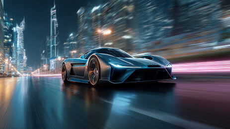 电动超跑霓虹城高速  